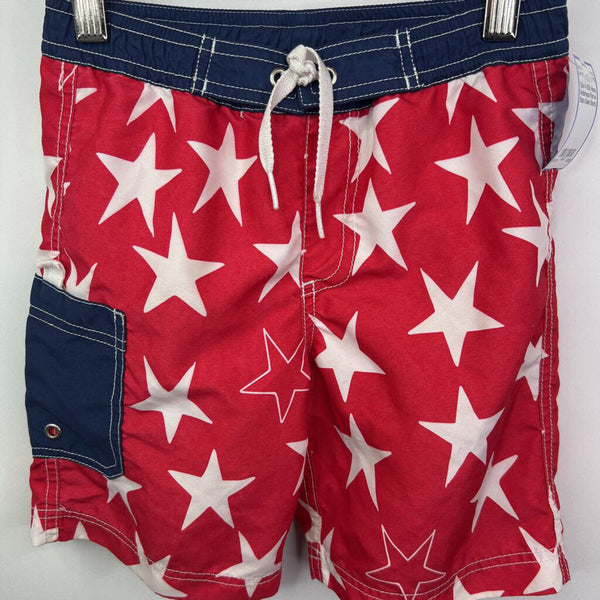 Size 4 (100): Hanna Andersson Red w/ Stars Swim Shorts