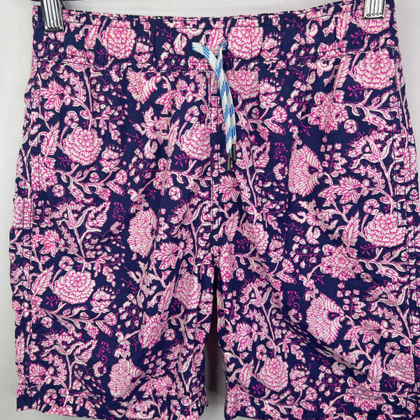 Size 12: Crewcuts Purple w/ Pink Outlined Flowers Swim Shorts