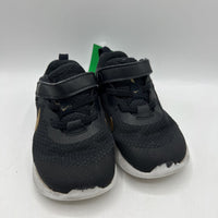 Size 10: Nike Black w/ Gold Swoosh Velcro Shoe