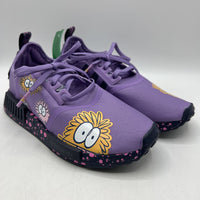Size 2.5Y: Adidas Kevin Lyons Purple w/Fuzzy Monsters Lace-Up Sneakers