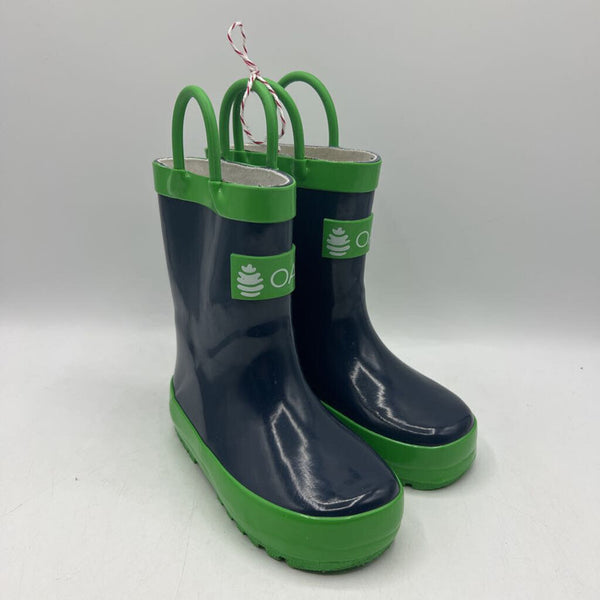 Size 6: Oaki Navy/Green Loop Rain Boots NEW