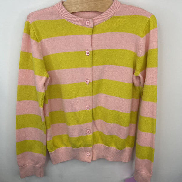 Size 6: Pink Yellow Striped Cardigan Sweater