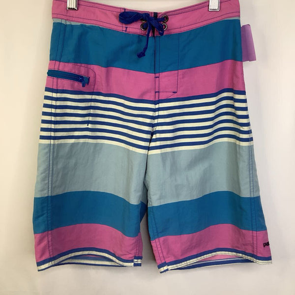 Size 10: Patagonia Blue/Pink Striped Swim Shorts REDUCED