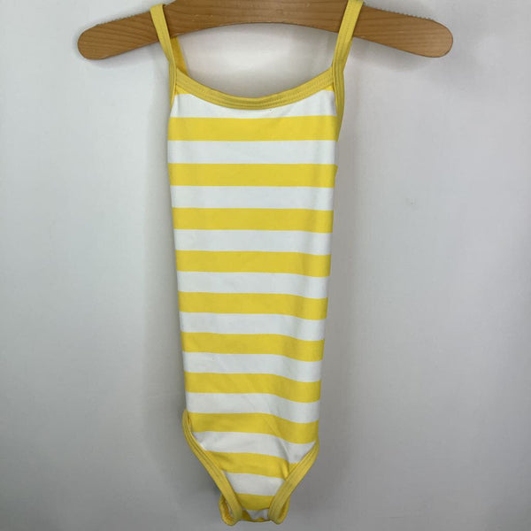 Size 4 (100): Hanna Andersson Yellow White Stripe 1pc Swimsuit