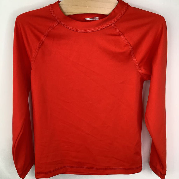 Size 4(100): Hanna Andersson Red Long Sleeve Swim shirt