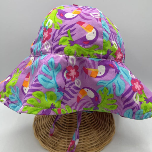 Size 2-4: iPlay Purple w/Toucans Adjustable Sun Hat