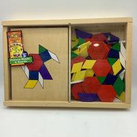 Melissa & Doug Pattern Blocks & Boards Wooden Matching Set