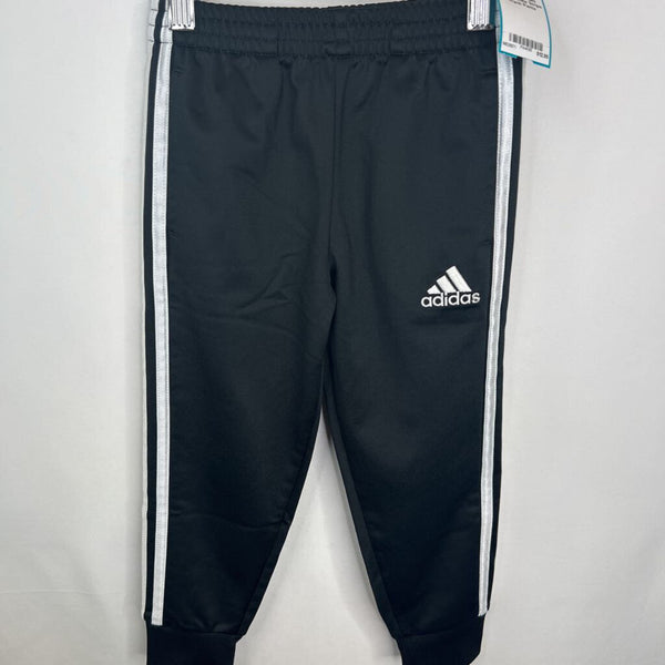 Size 4: Adidas Black White Stripe Track Pants