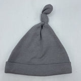 Size 0-3m: Rabbit Moon Organics Grey Textured Knot Hat