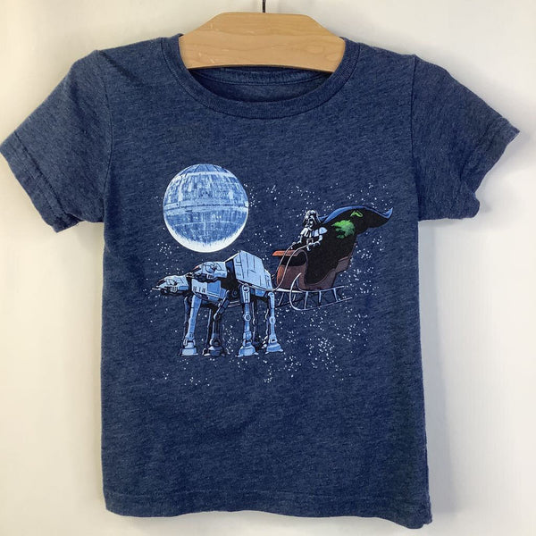Size 3: Star Wars Blue Darth Vadar in a Sleigh T-shirt