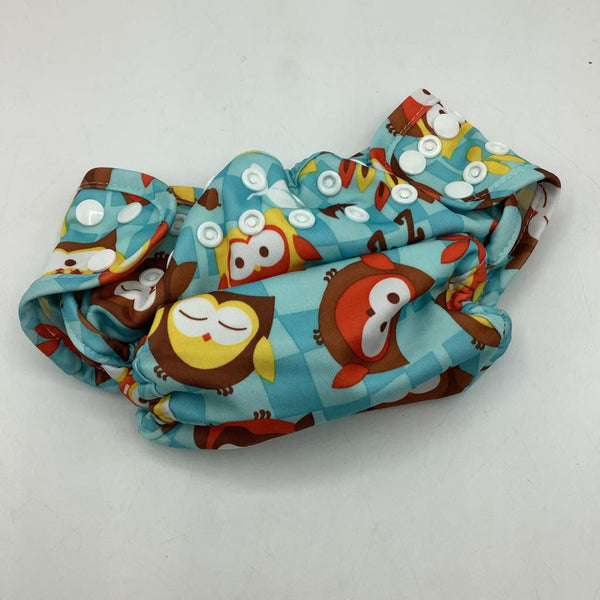 Size OS: Bumkins Blue w/Owls Snap Diaper Cover