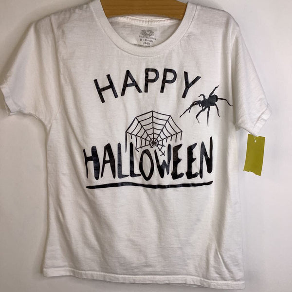 Size 6-7: White "Happy Halloween" Spider T-Shirt