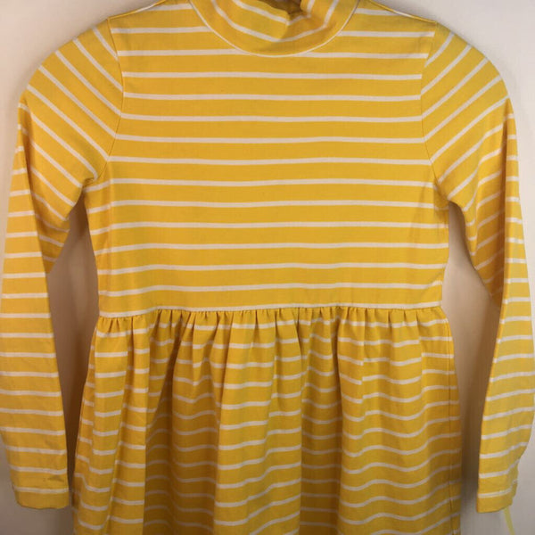 Size 8: Hanna Andersson Yellow White Striped Long Sleeve Dress