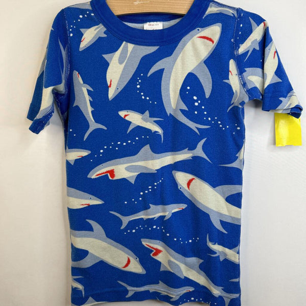 Size 8: Hanna Andersson Blue Shark Shorty 2pc Pjs