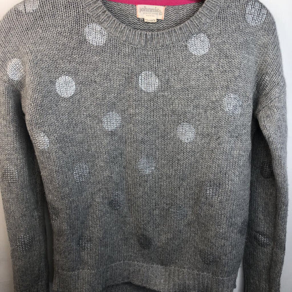 Size 11-12: Johnnie B Grey Wool Blend Polk a Dot Sweater
