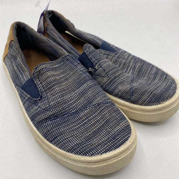 Size 12: Toms Navy/White Slip On Shoes