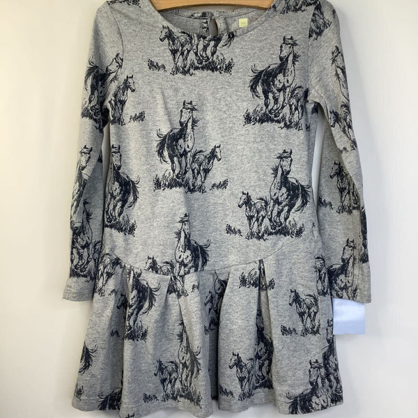 Size 5: Tea Light Grey w/ Horses Long Sleeve Dress