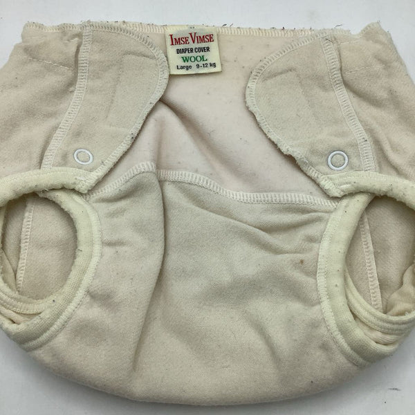 Size Lg 20-26lbs: IMSE VIMSE Wool Velcro/Single Snap Diaper Cover