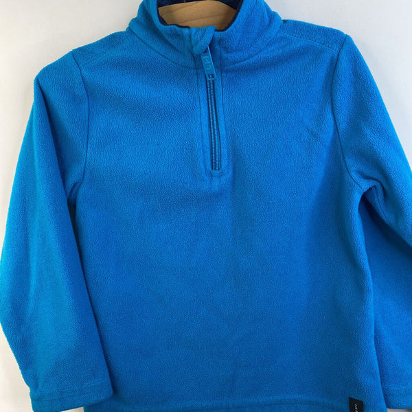 Size 4: La Halle Blue Quarter Zip Fleece Coat