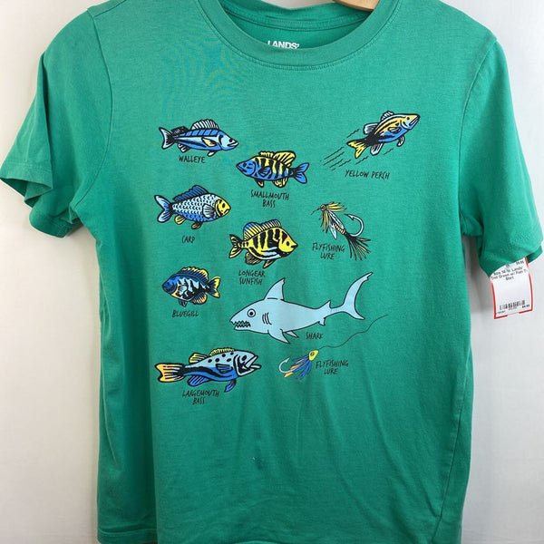 Size 14-16: Lands' End Green w/ Fish T-Shirt