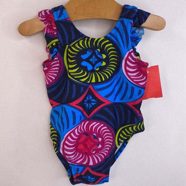 Size 6-12m: Tea Navy Blue, Pink, Green One Piece Swimsuit