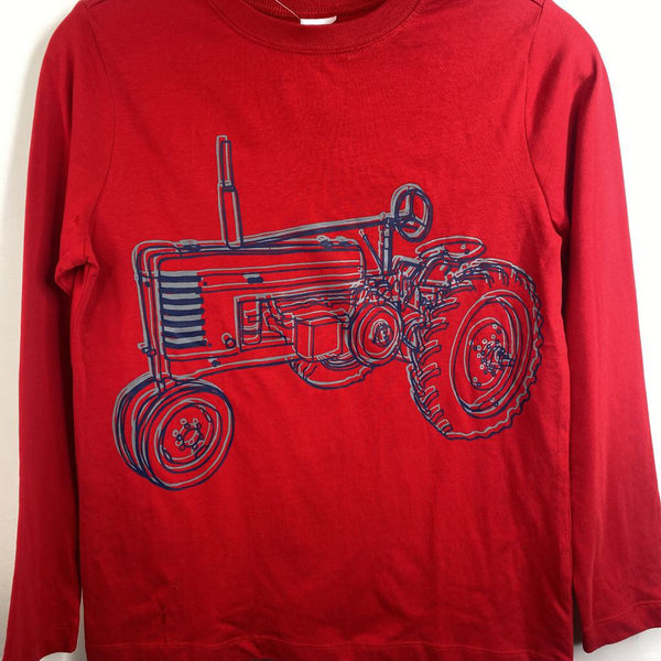 Size 10: Hanna Andersson Red w/ Tractor Long Sleeve T NEW w/ Tag
