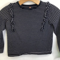 Size 7: Tea Navy Blue and White Striped Long Sleeve T