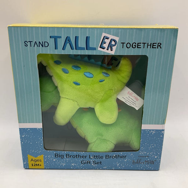 Stand Taller Together: Big and Little Brother Dinos Plushies and Book NEW