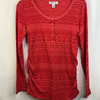 Size M: Motherhood Red Thermal Long Sleeve T