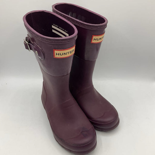 Size 1Y: Hunter Maroon Rain Boots