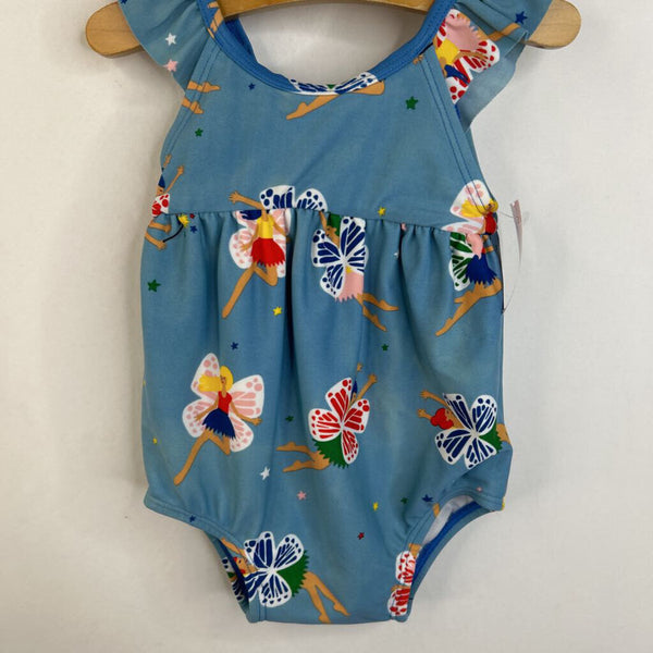 Size 3-6m: Hanna Andersson Light Blue w/ Fairies One Piece Swimsuit