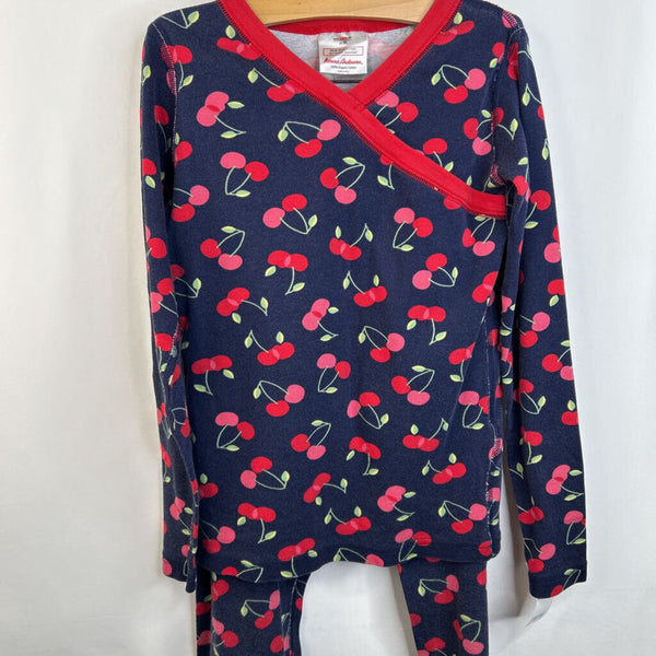 Size 10: Hanna Andersson Navy Blue w/ Cherries Long Sleeve 2pc PJS