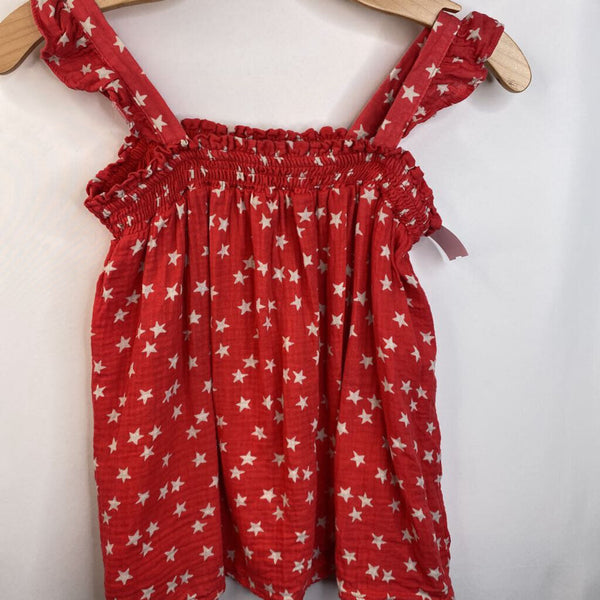 Size 10-12: Cat & Jack Red w/ White Stars Tank Top