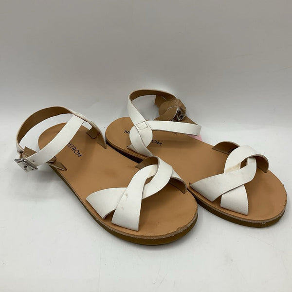 Size 10: Nordstrom White Buckle Sandals
