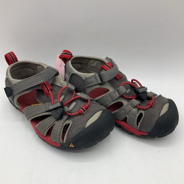 Size 11: Keen Grey & Red Toggle Velcro Sandals