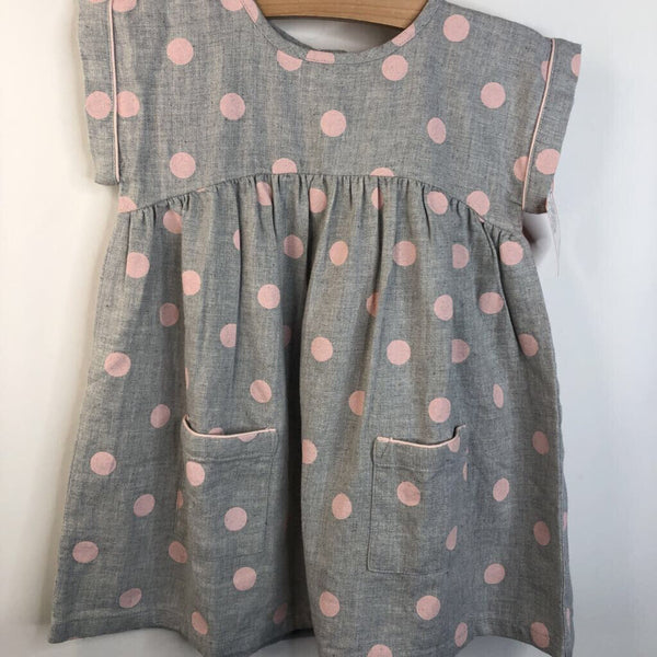 Size 2: Tucker + Tate Light Grey Pink Polk-a-Dot Short Sleeve Dress w/ Bloomers