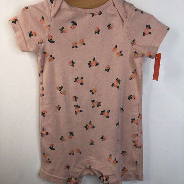 Size 18-24m (80): Hanna Andersson Light Pink Peaches Short Sleeve Short Romper