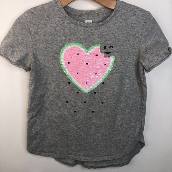 Size 12: Gap Grey Watermelon Sequin Heart T-Shirt