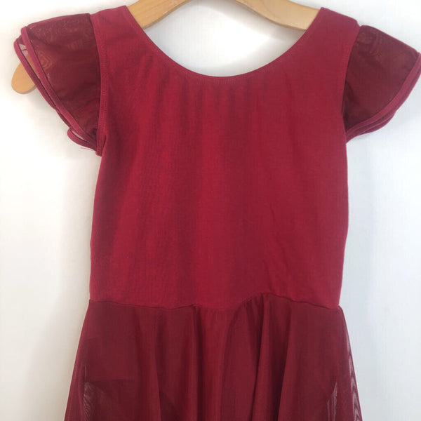 Size 12: Red Short Sleeve Leotard w/ Skirt