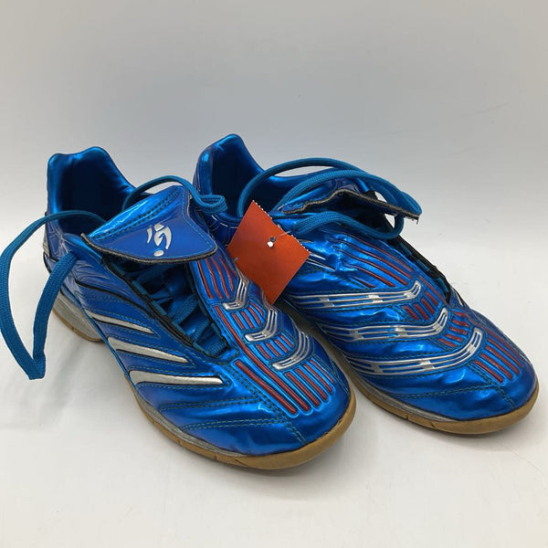 Size 1.5Y: Adidas Metallic Blue Lace-up Futsal Shoes