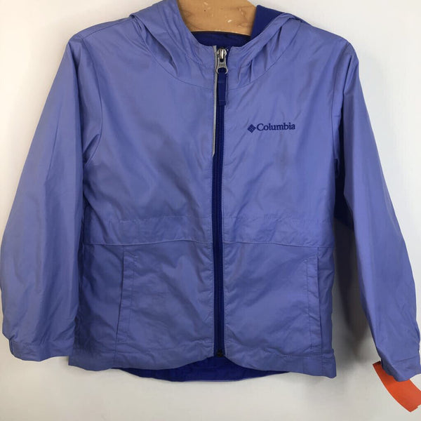 Size 4: Columbia Periwinkle Fleece Line Rain Coat