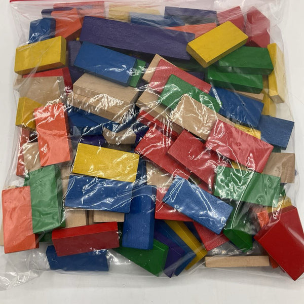 Gallon Bag of Assorted Wooden Colorful Blocks