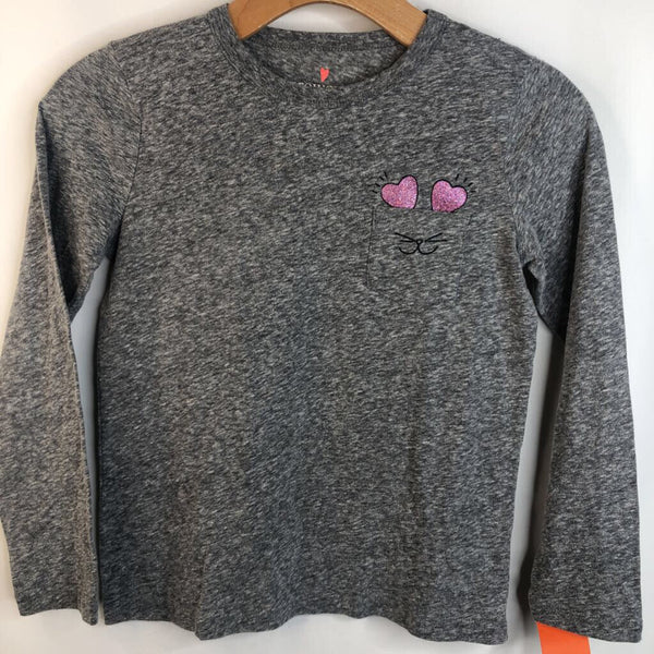 Size 10: Crewcuts Grey Bunny in Pocket Long Sleeve T