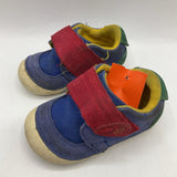 Size 4: Stride Rite Blue, Green & Red Suede Velcro Sneakers