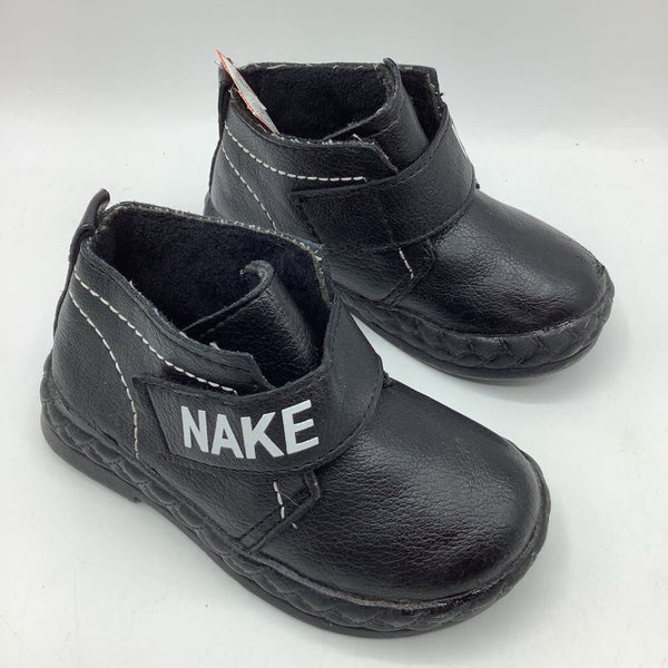 Size 6: Nake Black Velcro Ankle Boots