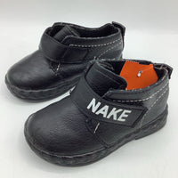 Size 6: Nake Black Velcro Ankle Boots