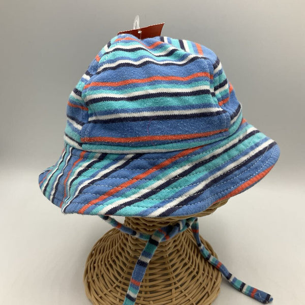 Size 0-6m: Zatano Blue, Turquoise & Orange Striped Hat