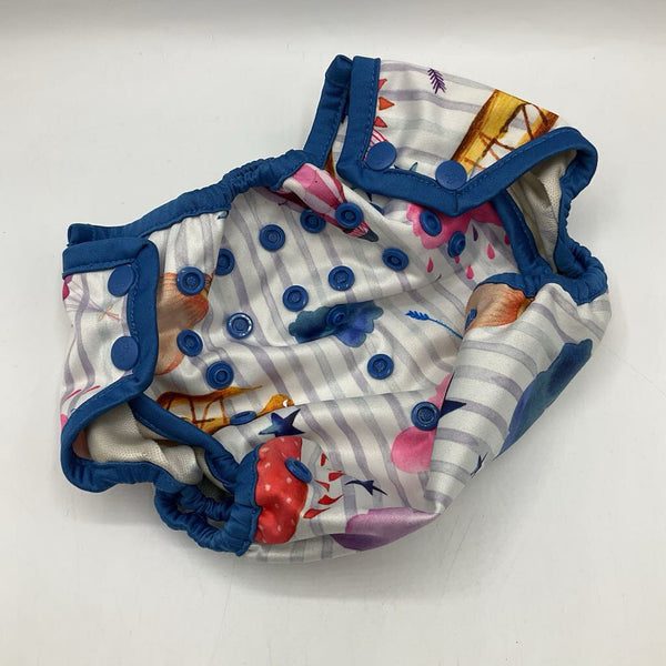 Size OS: Rump-a-rooz Blue Striped Aircrafts Snap Adjustable Diaper Cover