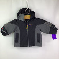 Size 6m: Columbia Black/Gray W/Yellow Stitching Snow Bib & Jacket